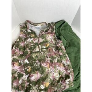 Columbia Womens Cotton Tank Top Floral and Green Bundled Lot Size Medium